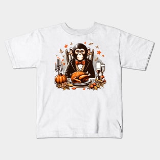 Happy Thanksgiving Monkey Kids T-Shirt